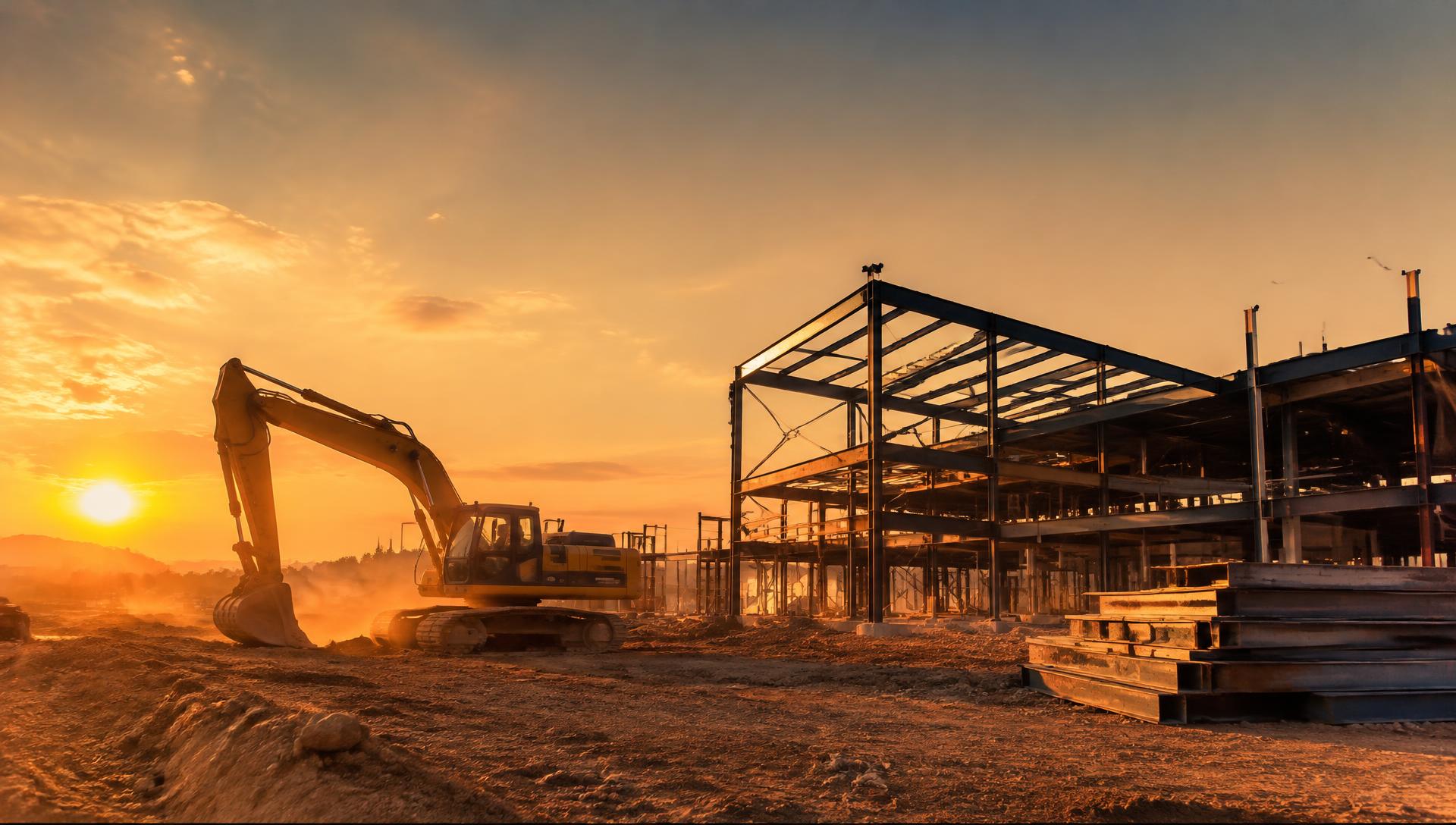 Apollo construction site at sunset